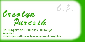 orsolya purcsik business card